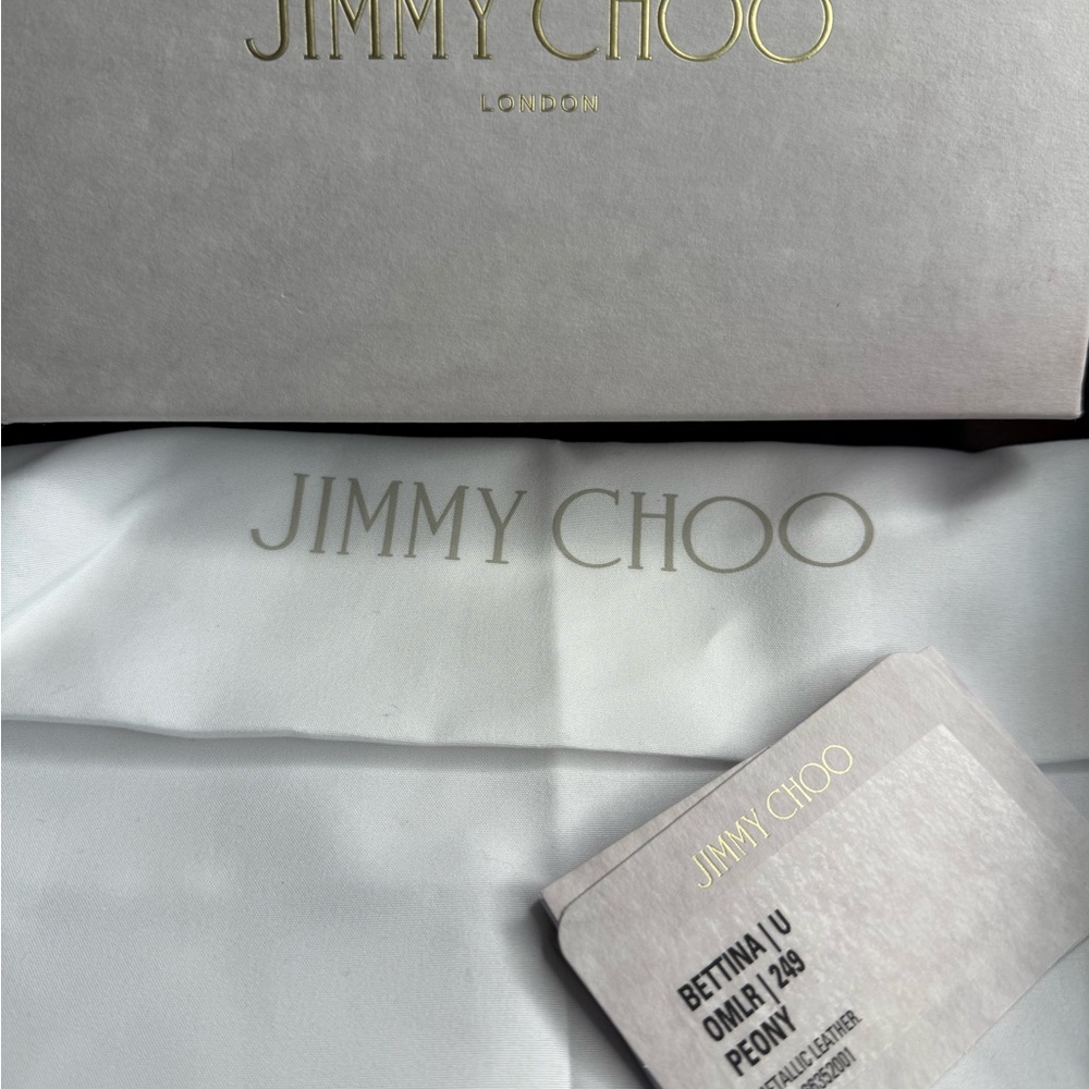 NIB Jimmy Choo Pink Metallic Bettina Leather Continental Wallet - Picture 9 of 9